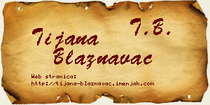 Tijana Blaznavac vizit kartica
